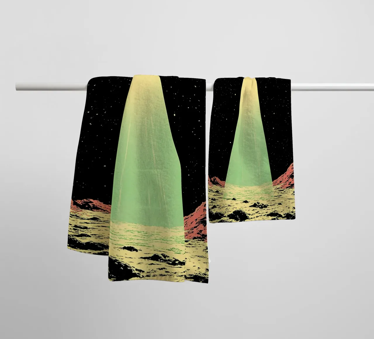 UFO In Space- Pop Art towel by ColorCrash Gallery
