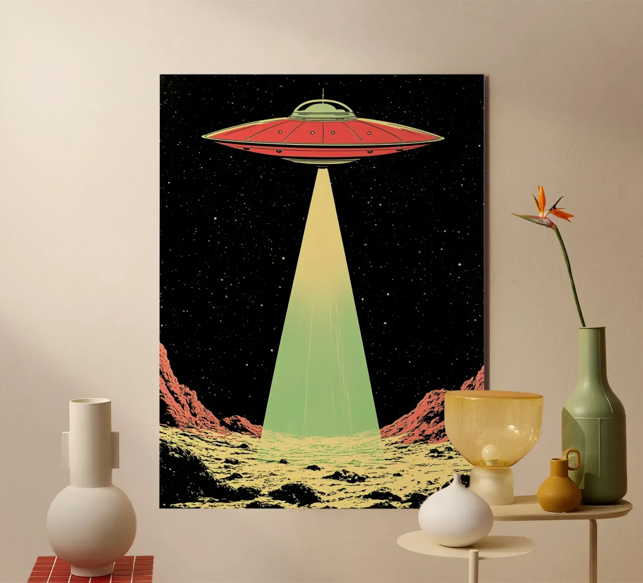 UFO In Space- Pop Art alu-dibond by ColorCrash Gallery