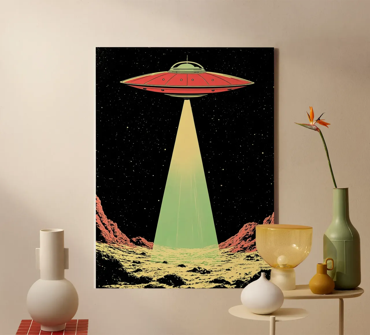 UFO In Space- Pop Art canvas with Floater frame by ColorCrash Gallery