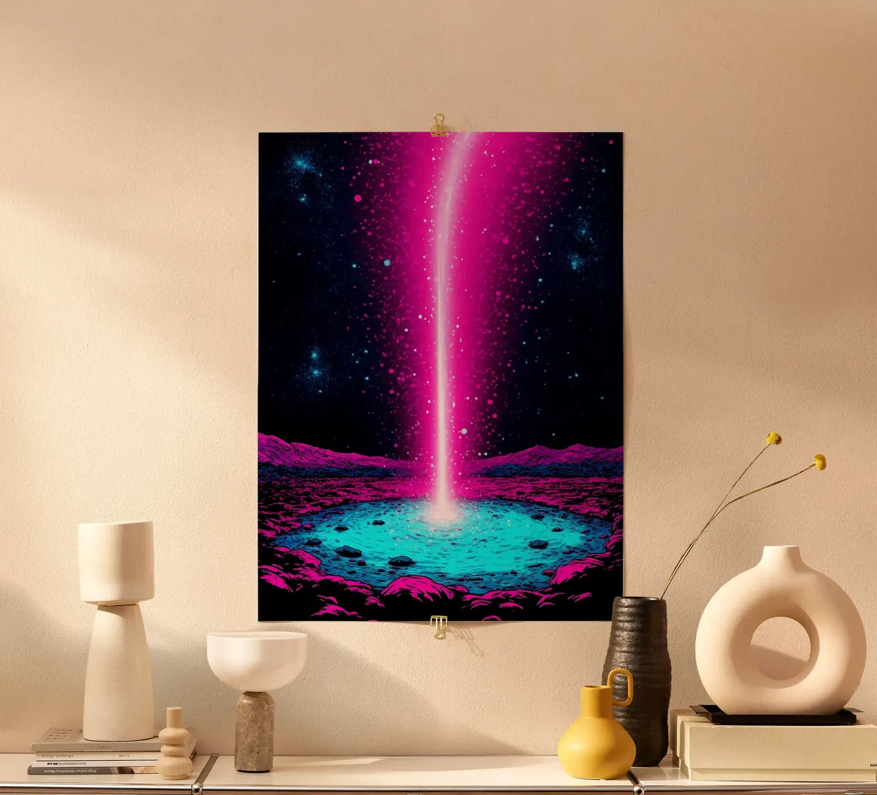 Cielo notturno - Pop Art poster con telaio in plastica da ColorCrash Gallery