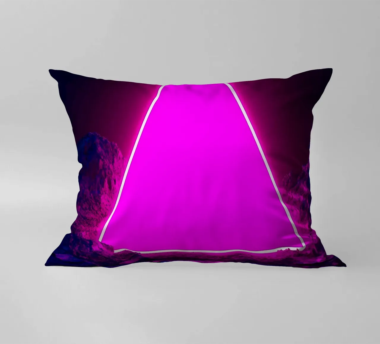 Triangolo al neon - Pop Art cuscino da ColorCrash Gallery