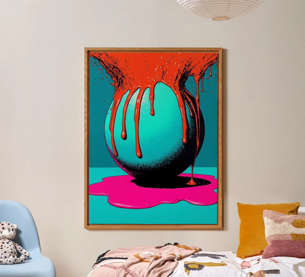 Sfera gocciolante - Pop Art alluminio dibond da ColorCrash Gallery