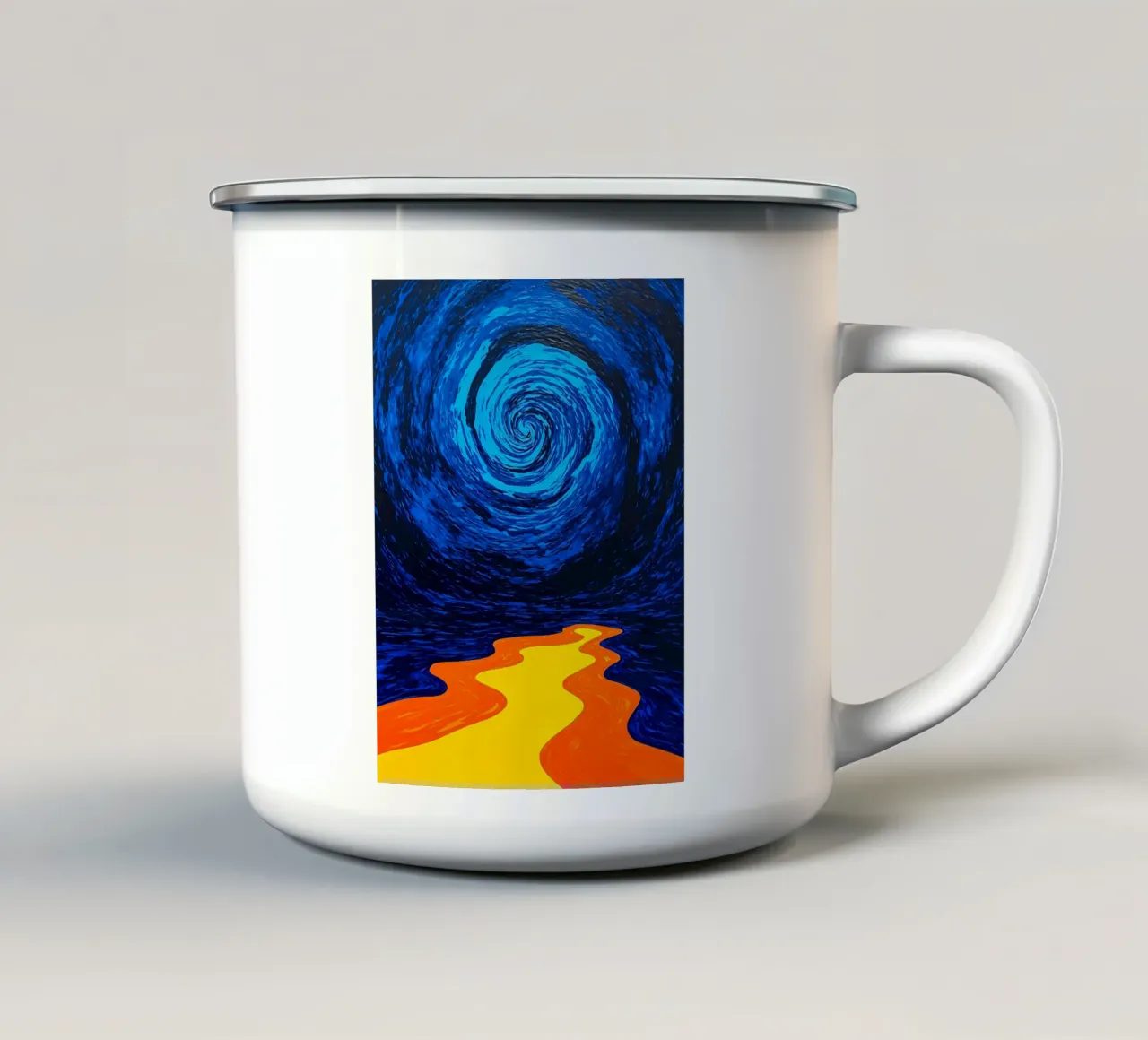 Percorso verso il vortice - Pop Art tazza in smalto da ColorCrash Gallery