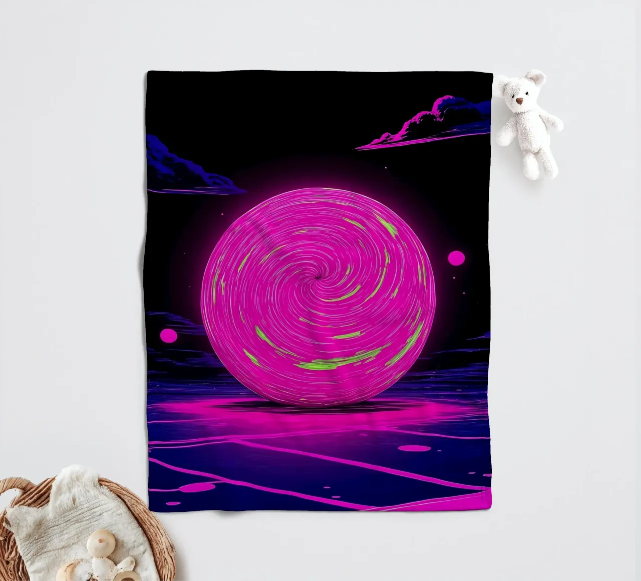 Galassia al neon - Pop Art coperta in pile da ColorCrash Gallery