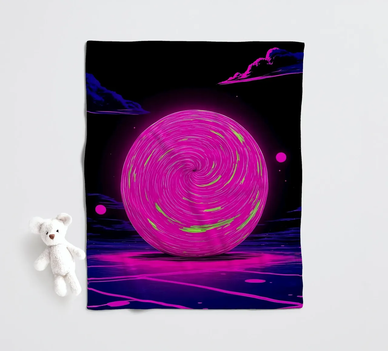 Galassia al neon - Pop Art coperta in pile da ColorCrash Gallery