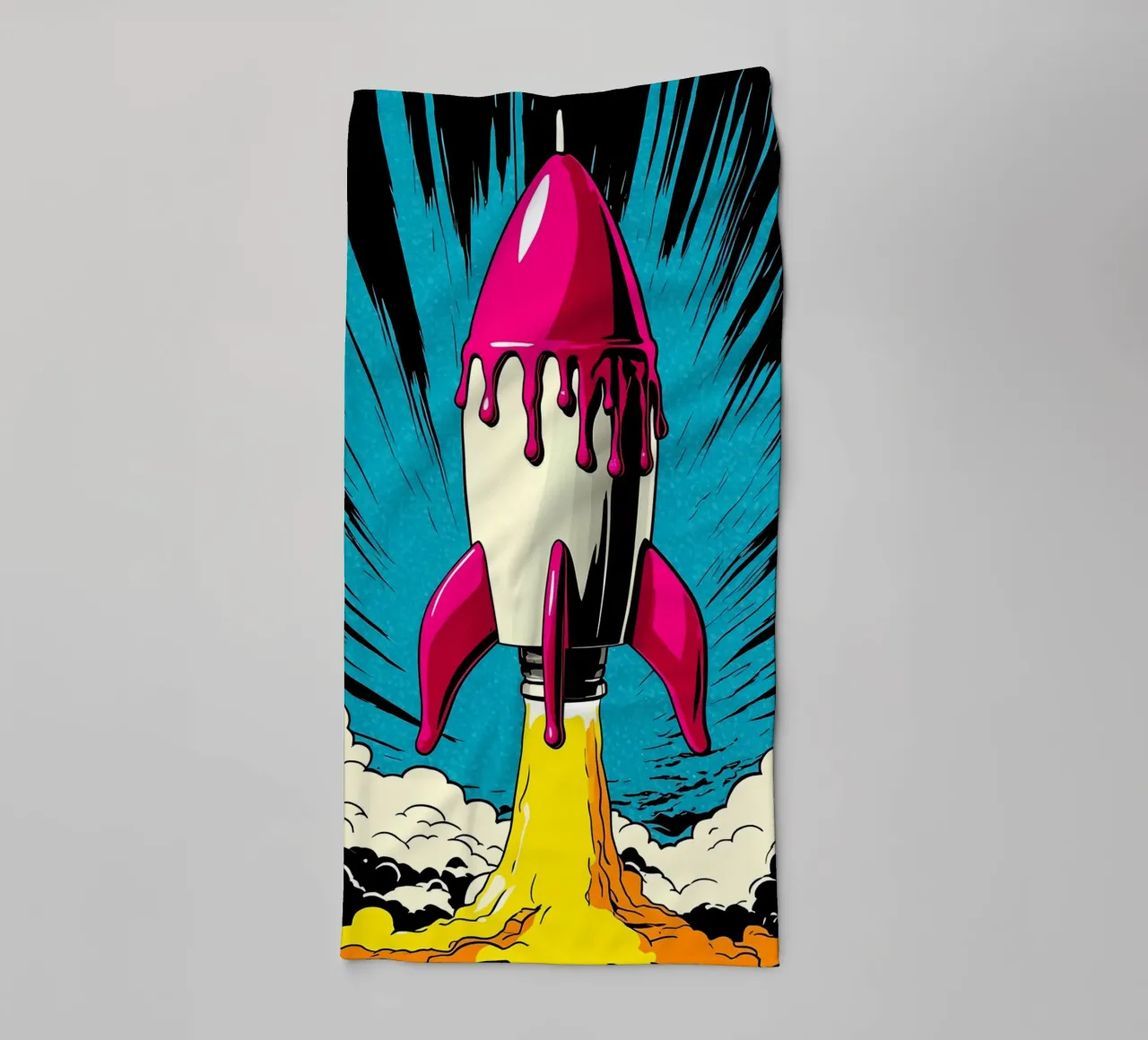 Rocket Launch - Pop Art towel by ColorCrash Gallery