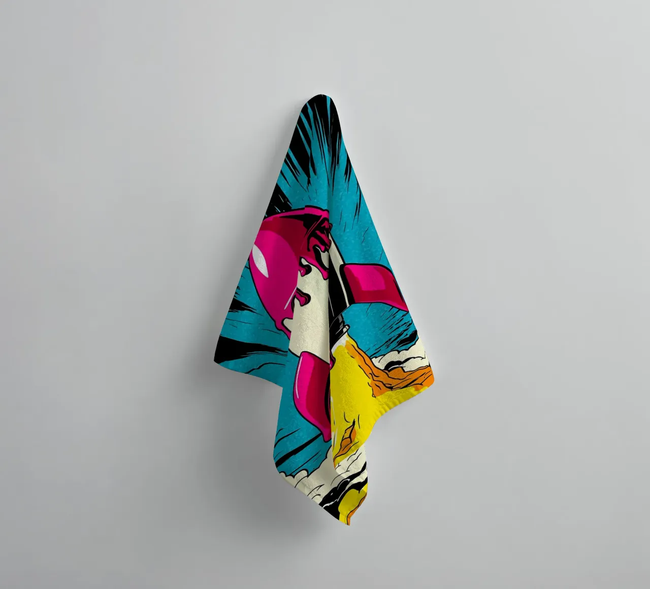 Rocket Launch - Pop Art towel by ColorCrash Gallery