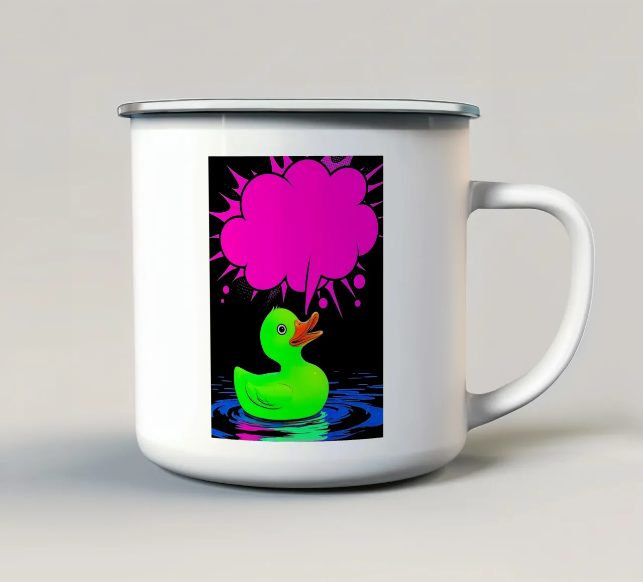 Anatra di gomma - Pop Art tazza in smalto da ColorCrash Gallery