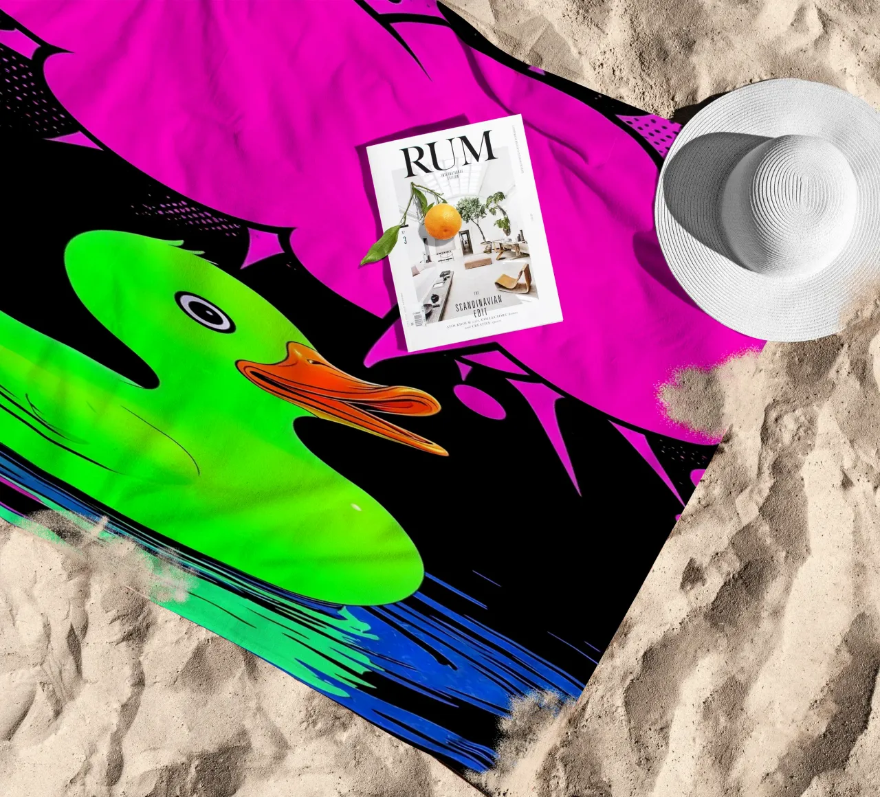 Rubber Duck - Pop Art beach towel by ColorCrash Gallery