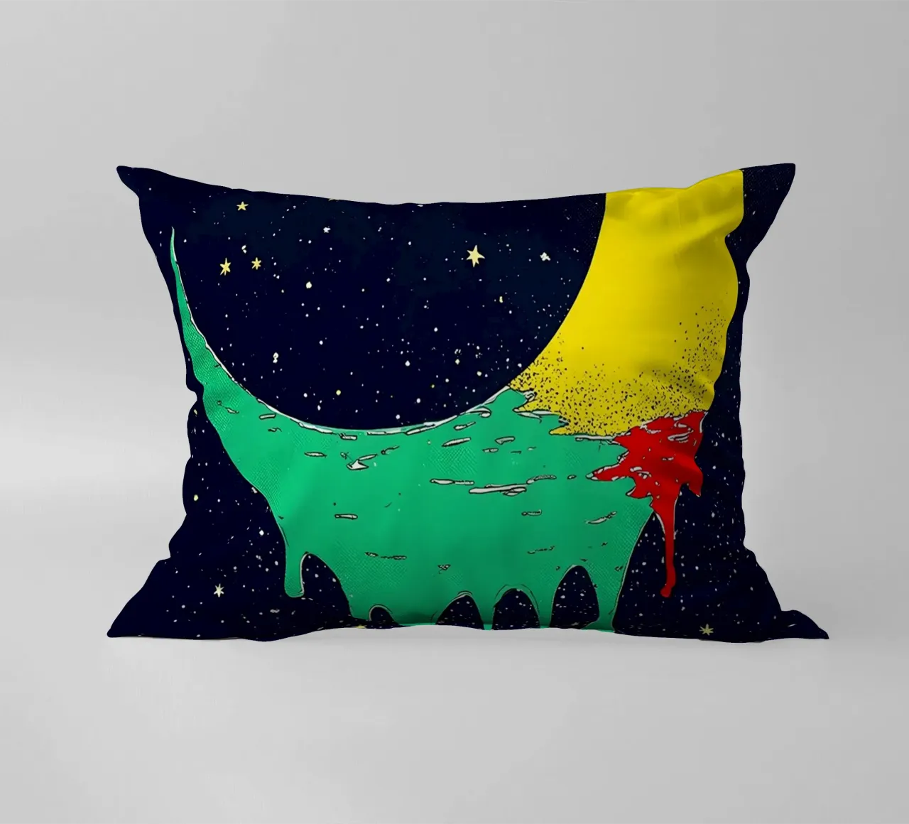 Schmelzende Mondsichel - Pop Art Kissen von ColorCrash Gallery