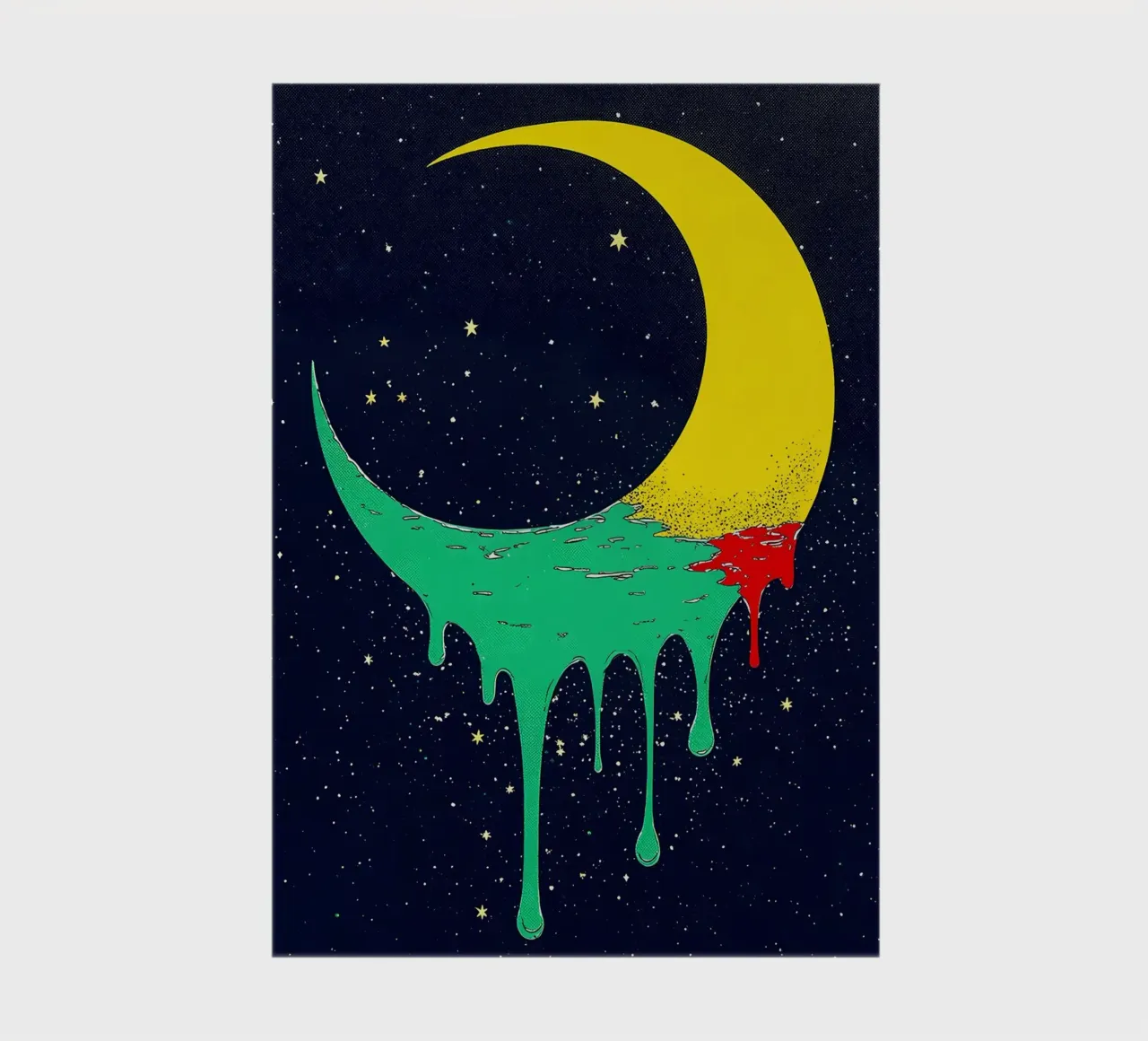 Melting Crescent Moon - Pop Art notebook by ColorCrash Gallery