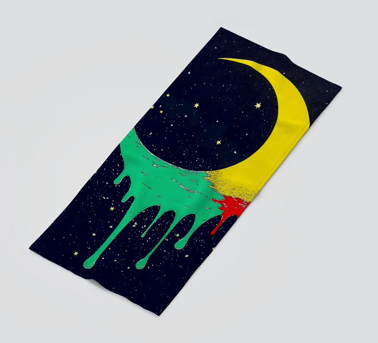 Melting Crescent Moon - Pop Art beach towel by ColorCrash Gallery