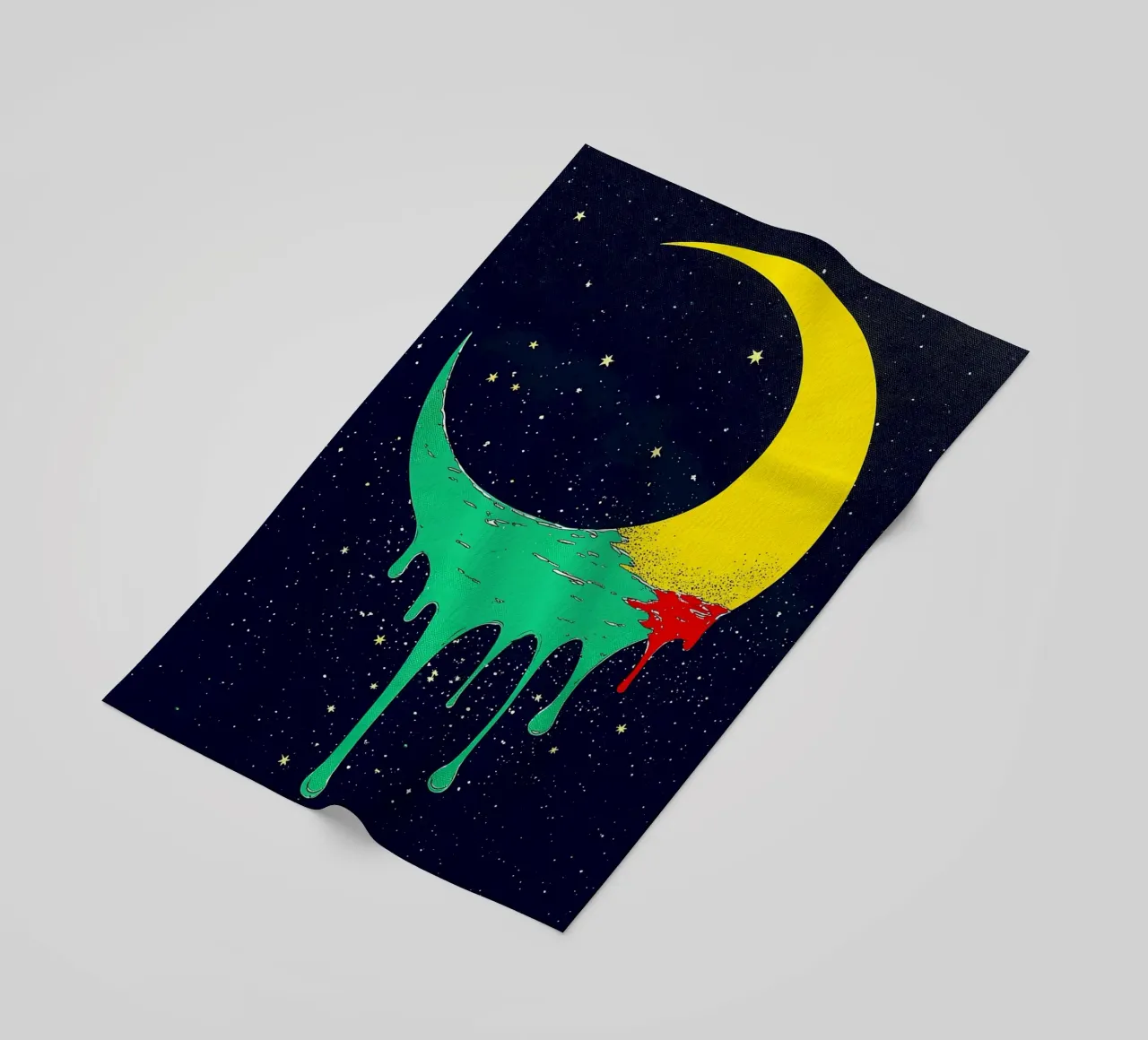 Melting Crescent Moon - Pop Art beach towel by ColorCrash Gallery