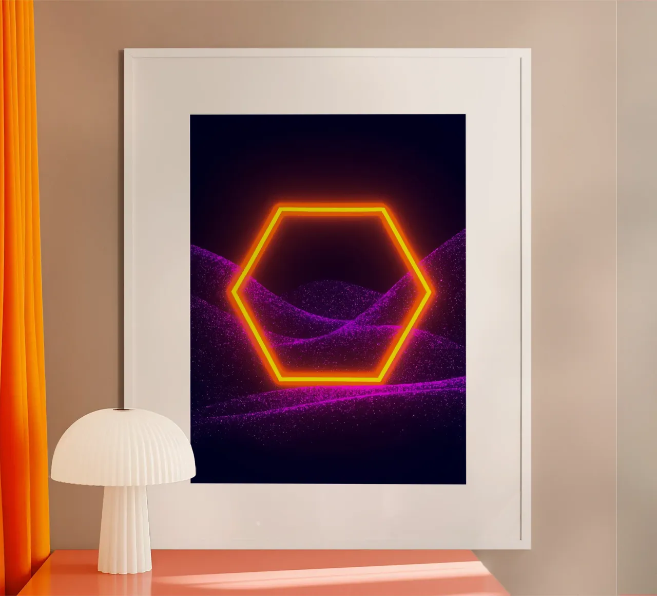 Neon Hexagon - Pop Art Poster von ColorCrash Gallery