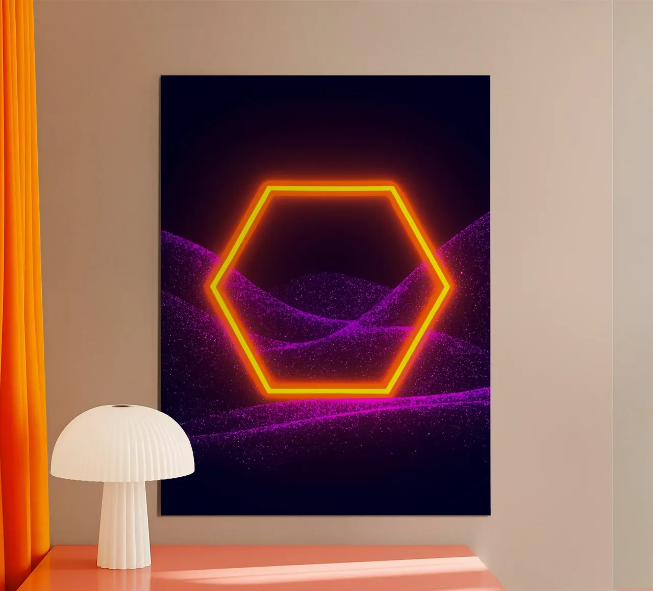 Neon Hexagon - Pop Art Poster von ColorCrash Gallery