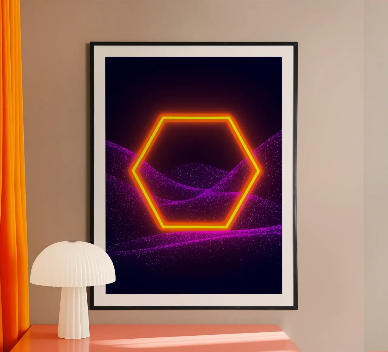Neon Hexagon - Pop Art Poster von ColorCrash Gallery