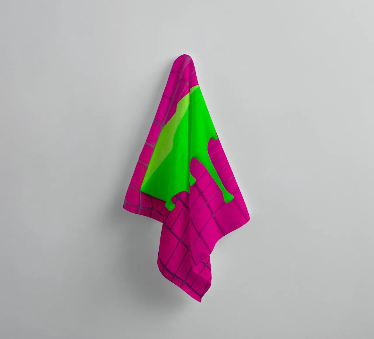 Dripping Neon Cube - Pop Art towel by ColorCrash Gallery