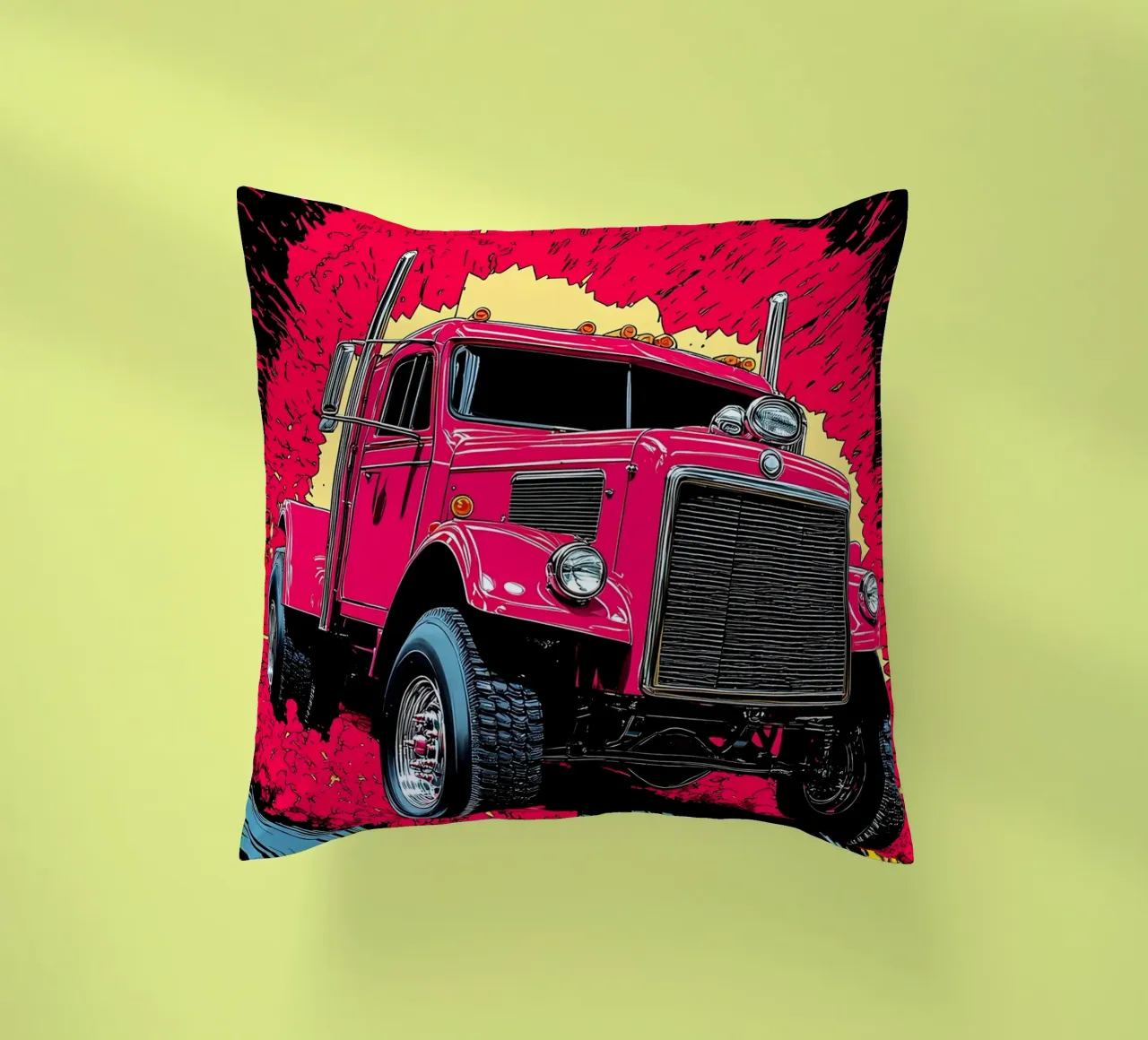Camion classico - Pop Art cuscino da ColorCrash Gallery