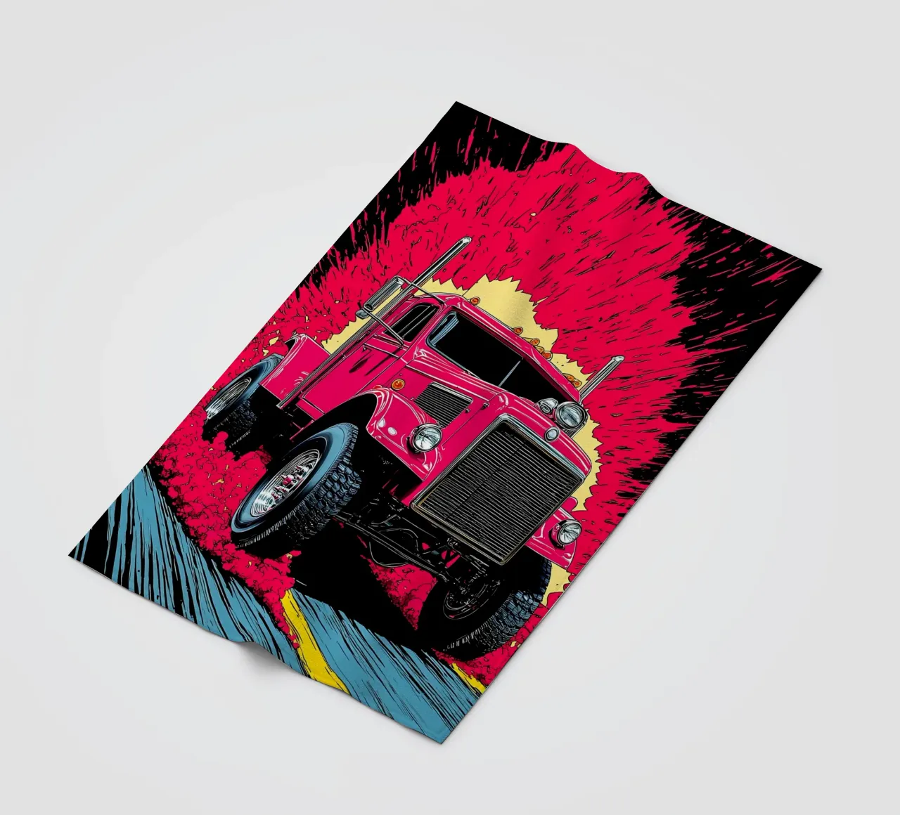 Camion classico - Pop Art coperta in pile da ColorCrash Gallery