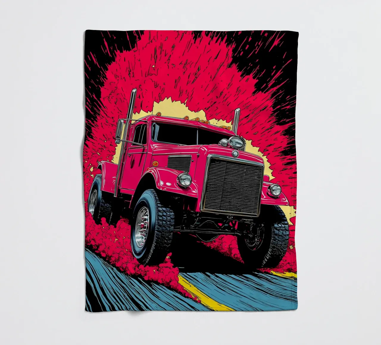 Camion classico - Pop Art coperta in pile da ColorCrash Gallery
