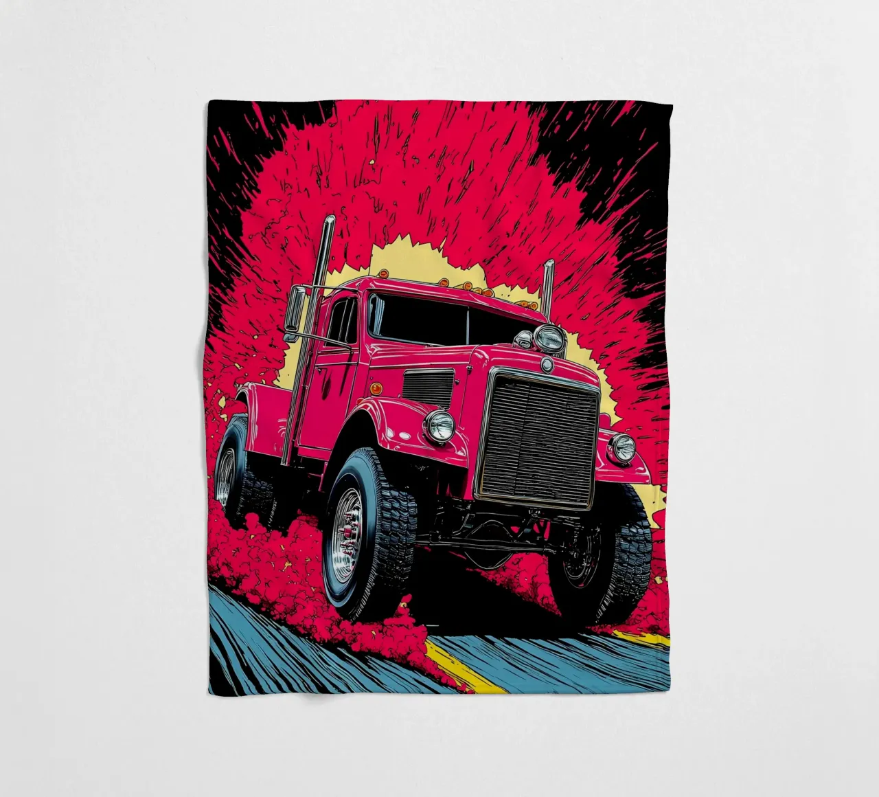 Camion classico - Pop Art coperta in pile da ColorCrash Gallery