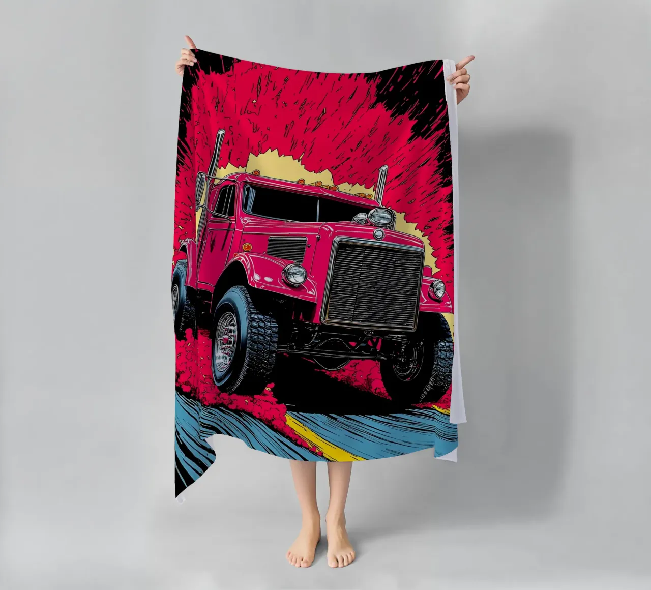 Camion classico - Pop Art telo mare da ColorCrash Gallery