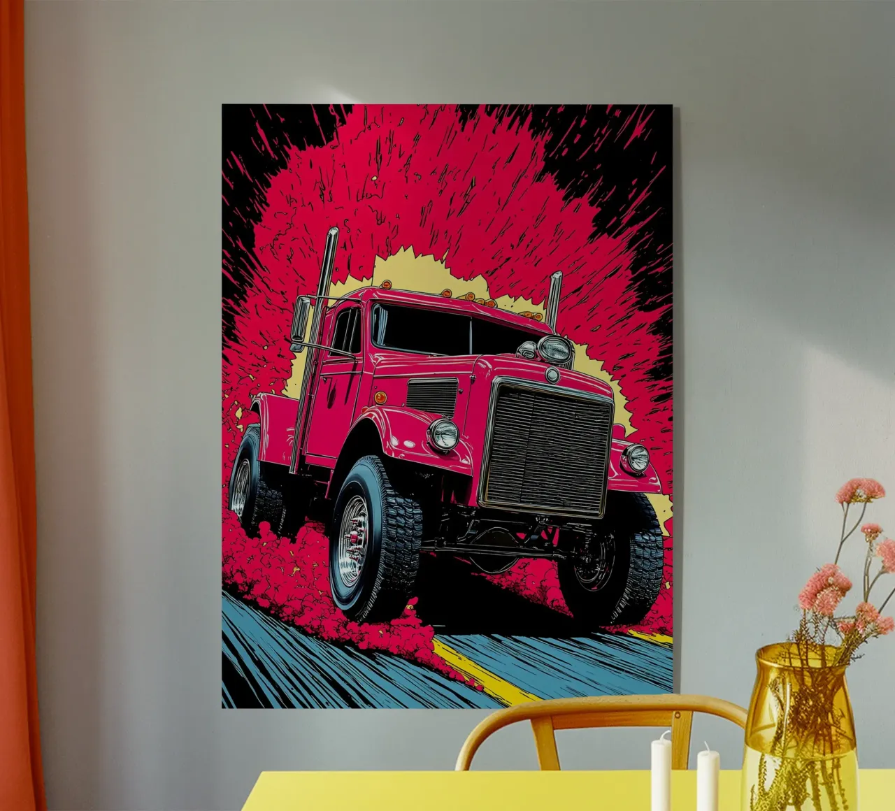 Camion classico - Pop Art plexiglass da ColorCrash Gallery