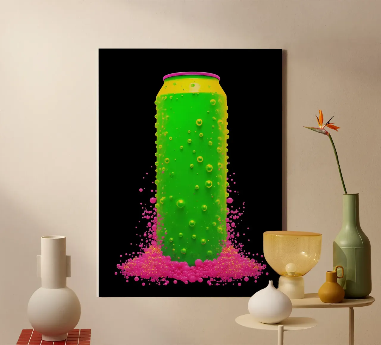 Lata de refresco - Pop Art lienzo con Marco flotante de ColorCrash Gallery