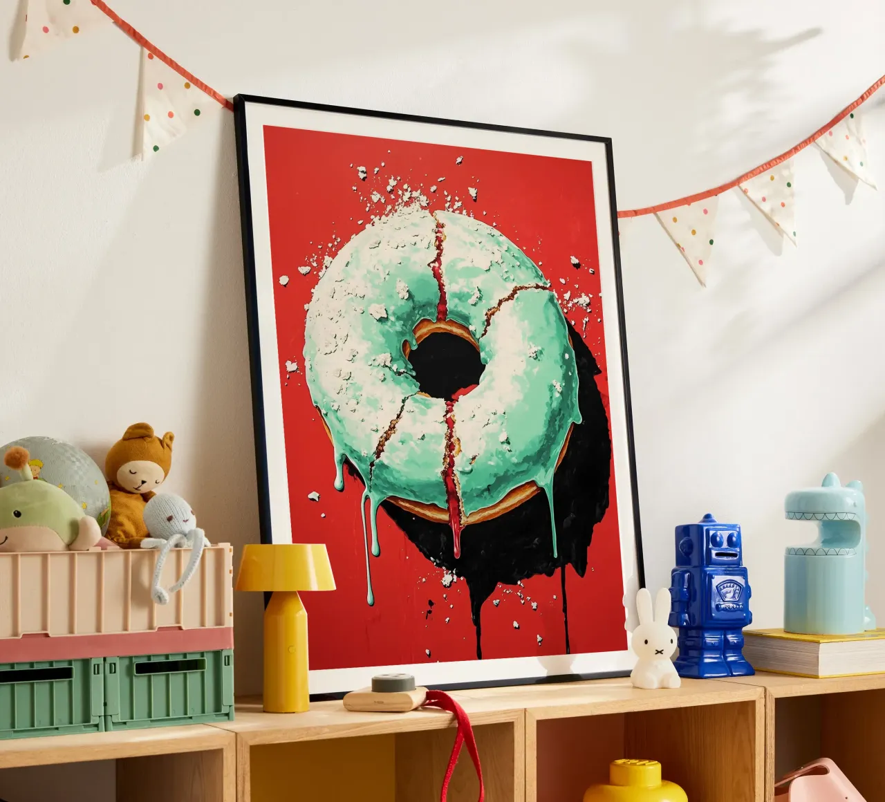 Ciambella - Pop Art poster con telaio in alluminio da ColorCrash Gallery