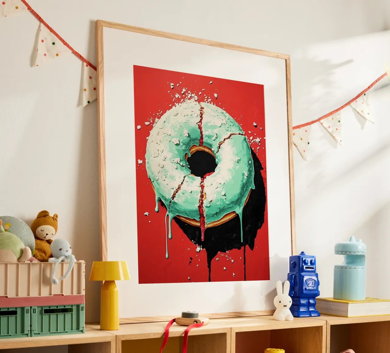 Ciambella - Pop Art poster con telaio in alluminio da ColorCrash Gallery