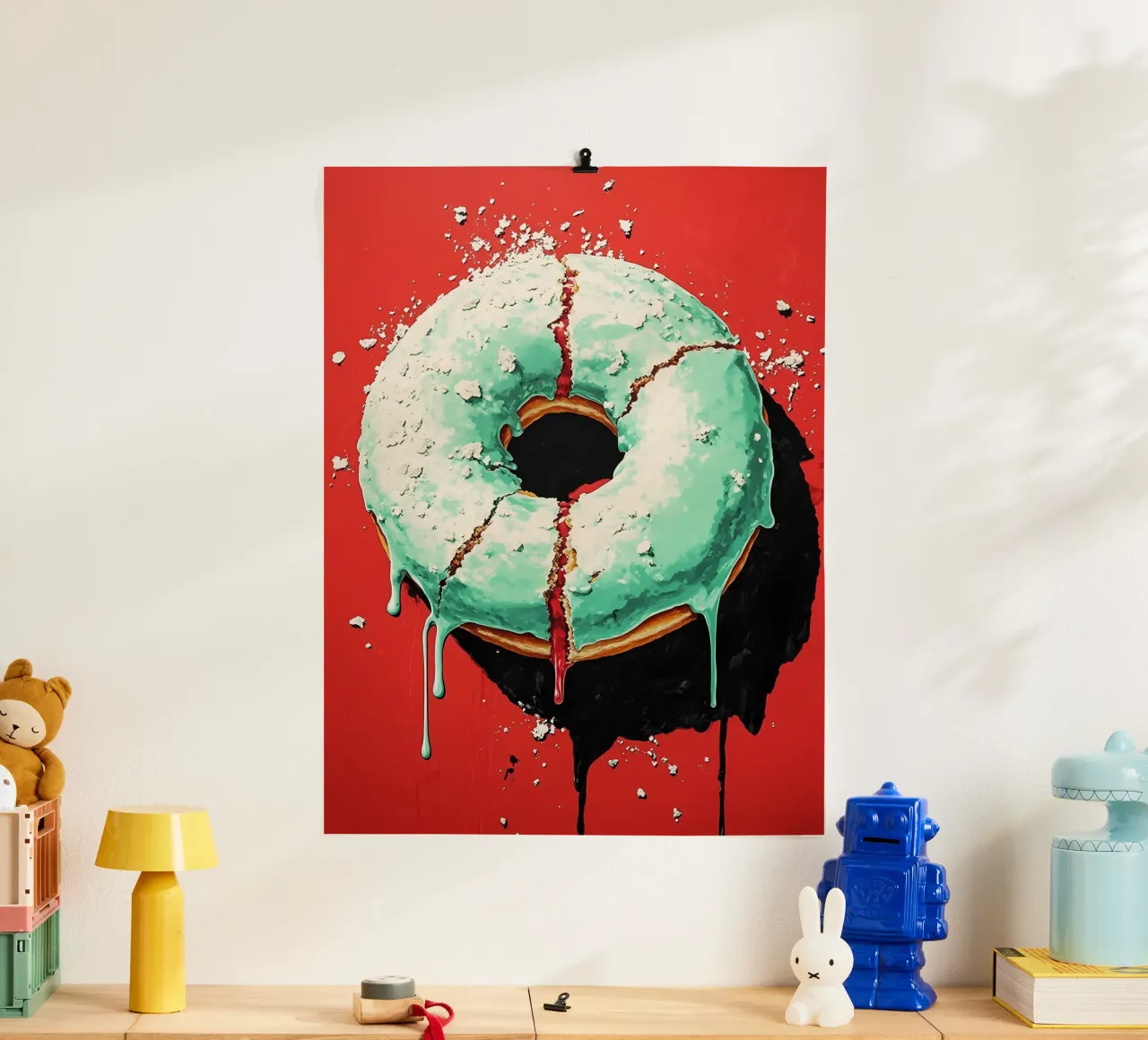 Ciambella - Pop Art poster con telaio in alluminio da ColorCrash Gallery