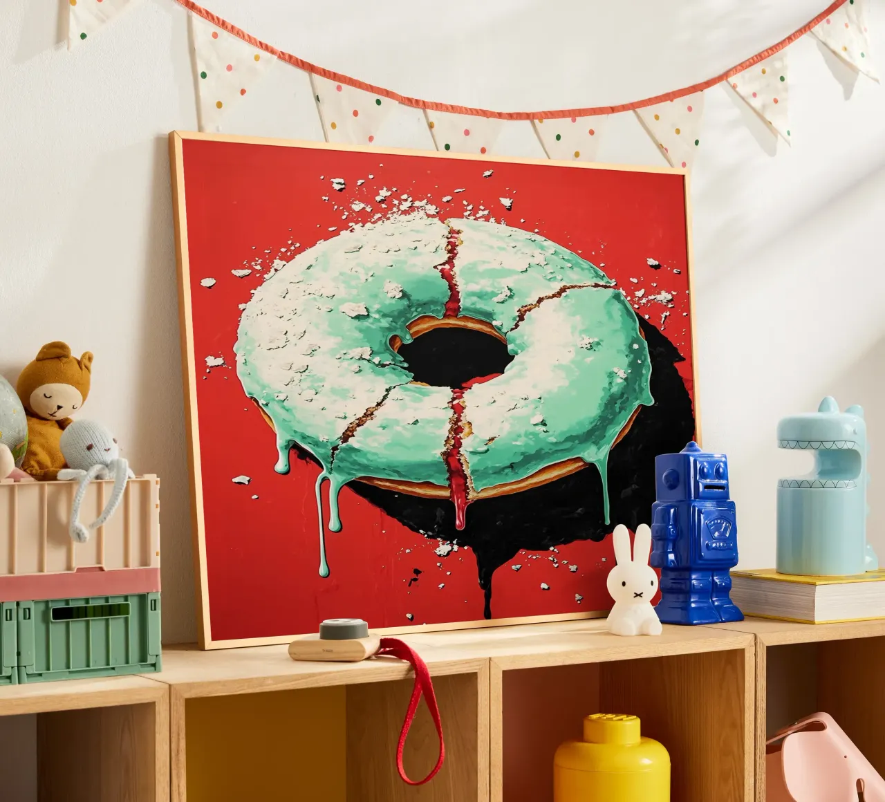 Ciambella - Pop Art poster con telaio in alluminio da ColorCrash Gallery