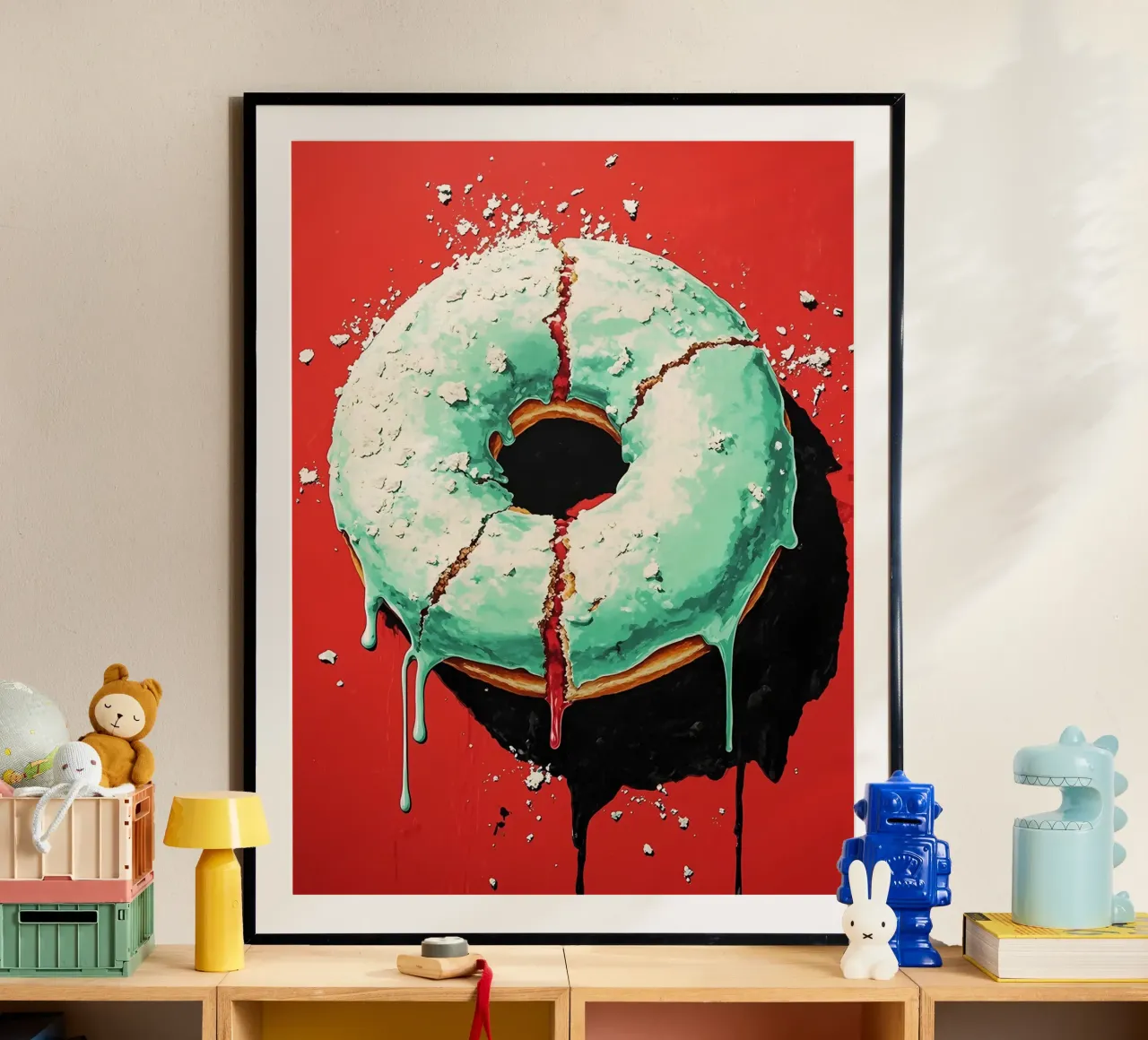 Ciambella - Pop Art poster con telaio in alluminio da ColorCrash Gallery