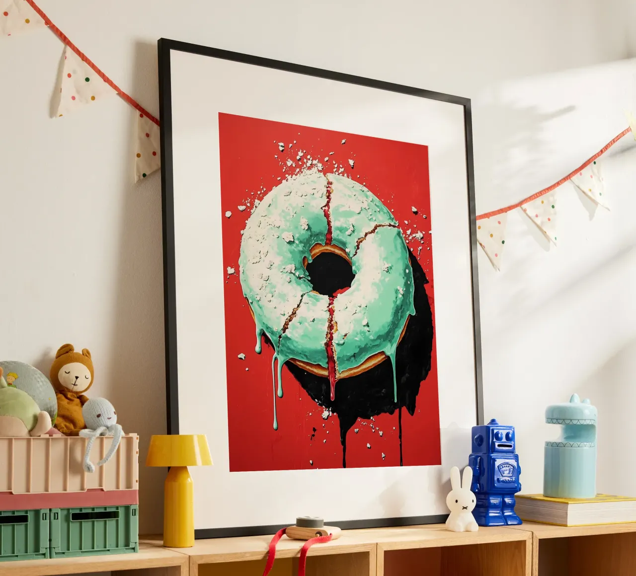 Ciambella - Pop Art poster con telaio in alluminio da ColorCrash Gallery