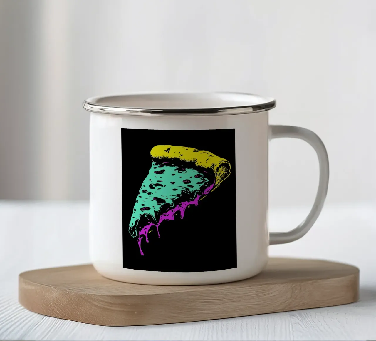 Pizza Slice - Pop Art tazza in smalto da ColorCrash Gallery