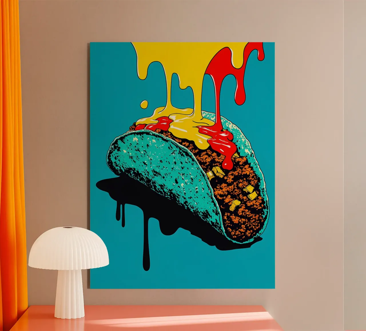 Taco - Pop Art alluminio dibond da ColorCrash Gallery