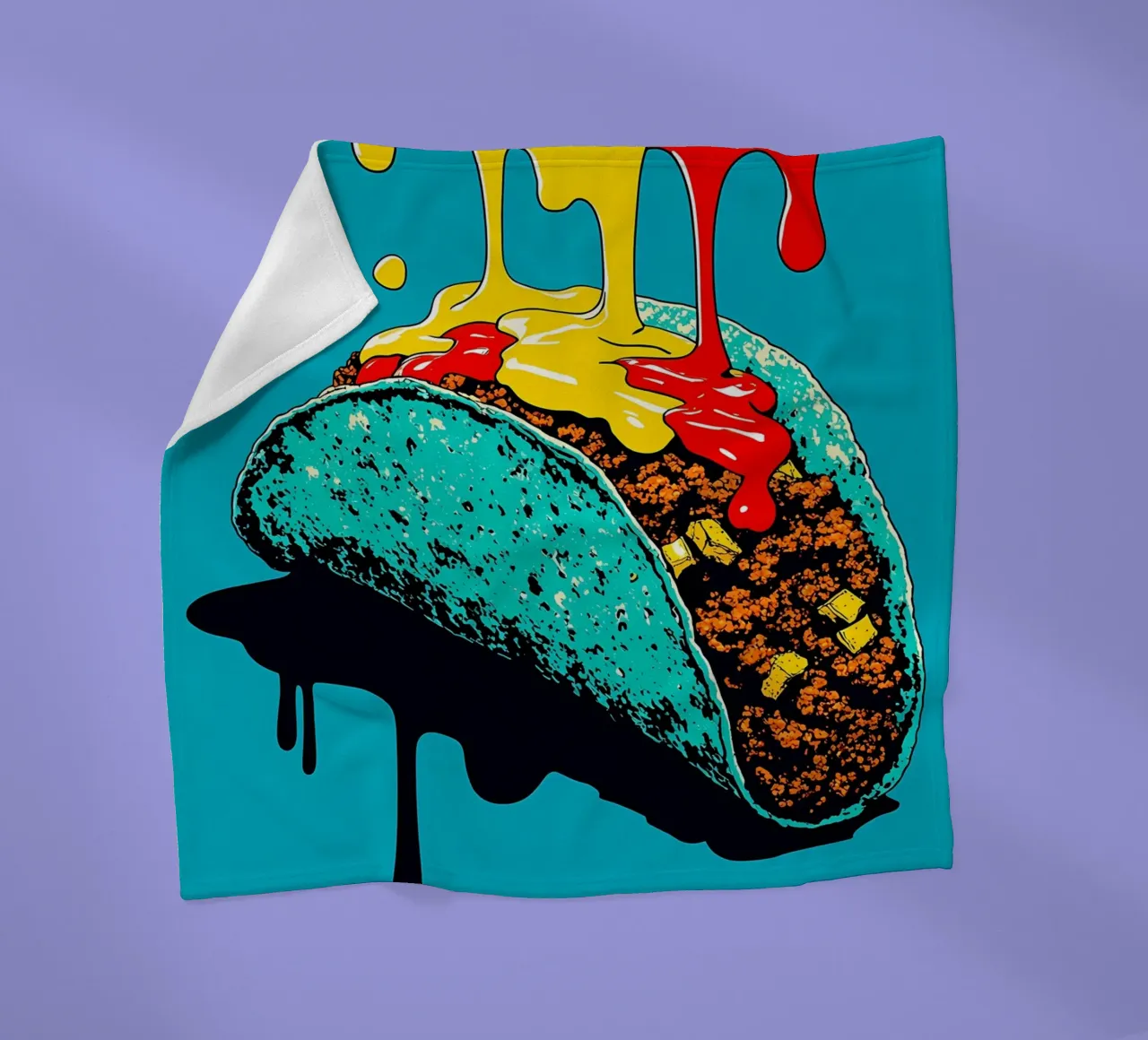 Taco - Pop Art fleece blanket by ColorCrash Gallery