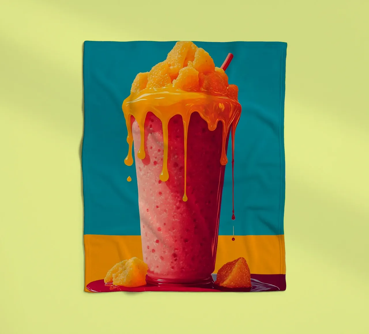 Smoothie - Pop Art fleece blanket by ColorCrash Gallery