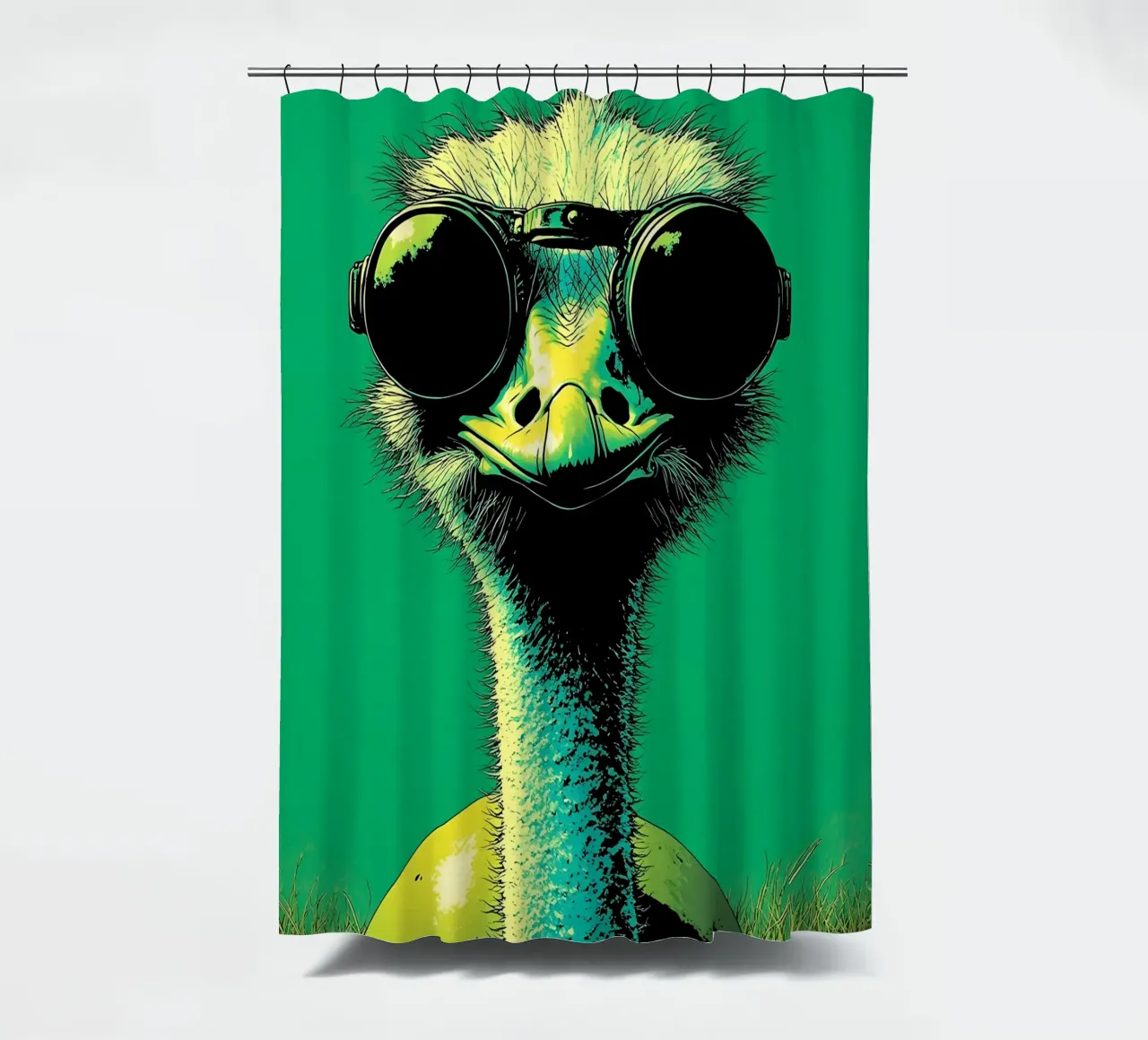 Struzzo in occhiali - Pop Art tenda da doccia da ColorCrash Gallery