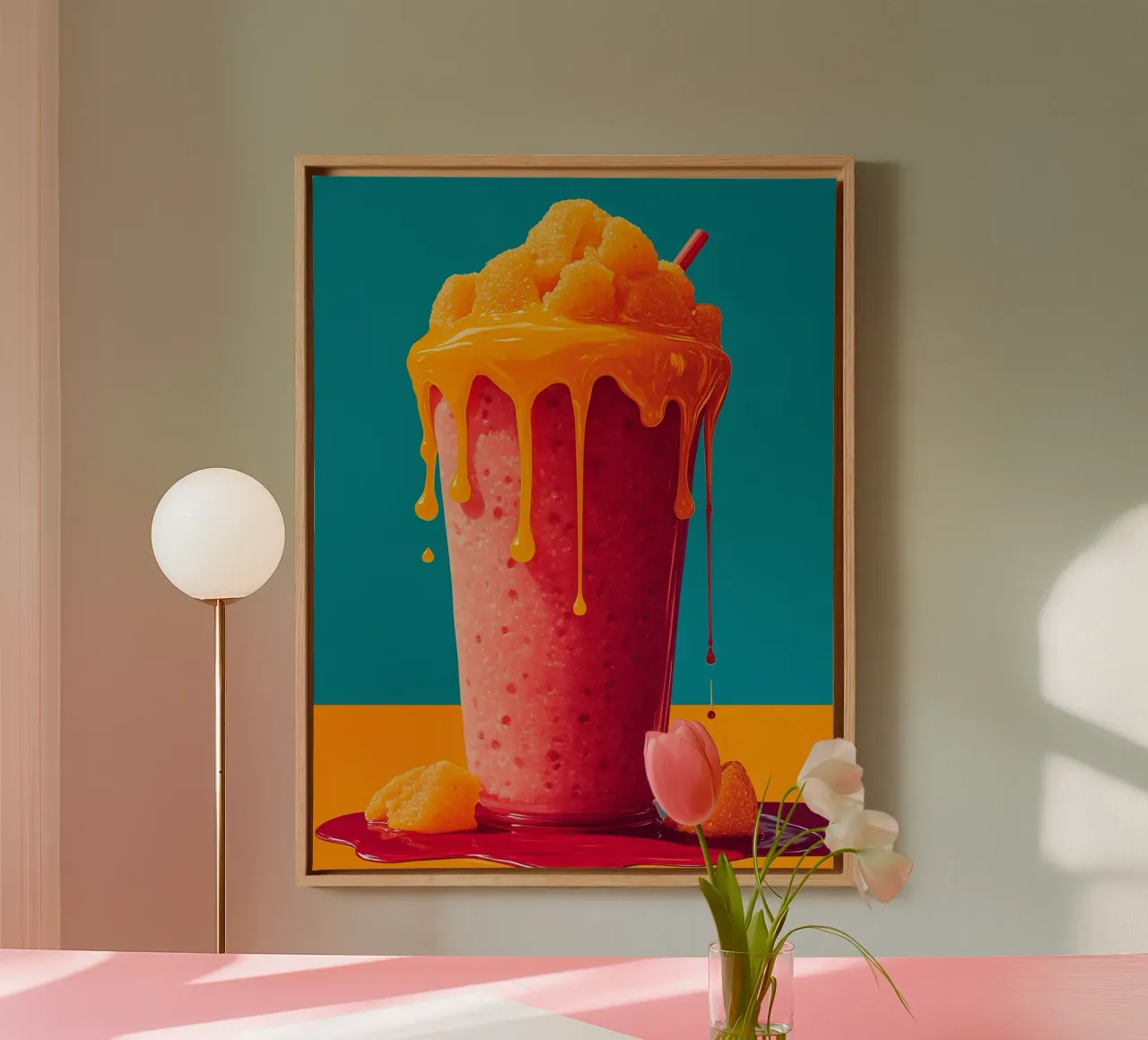 Smoothie - Pop Art canvas met Baklijst van ColorCrash Gallery