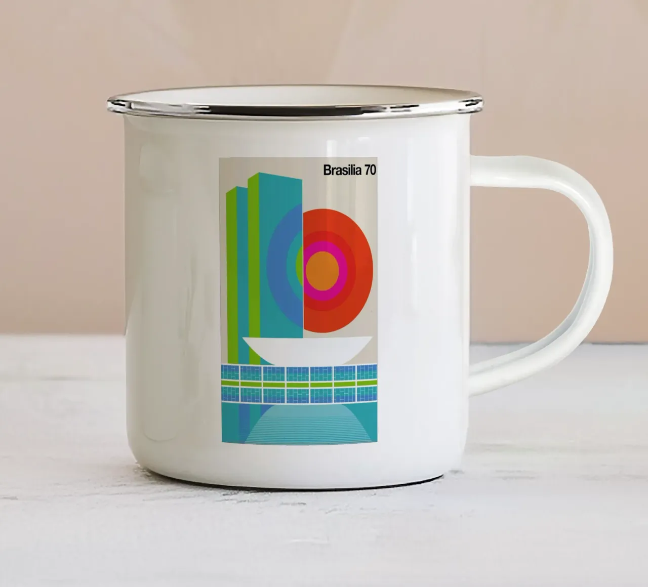 Brasilia tazza in smalto da Bo Lundberg