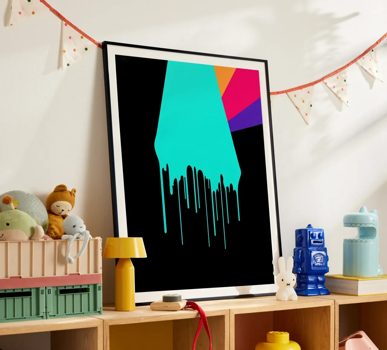 Vernice gocciolante - Pop Art poster con telaio in legno da ColorCrash Gallery