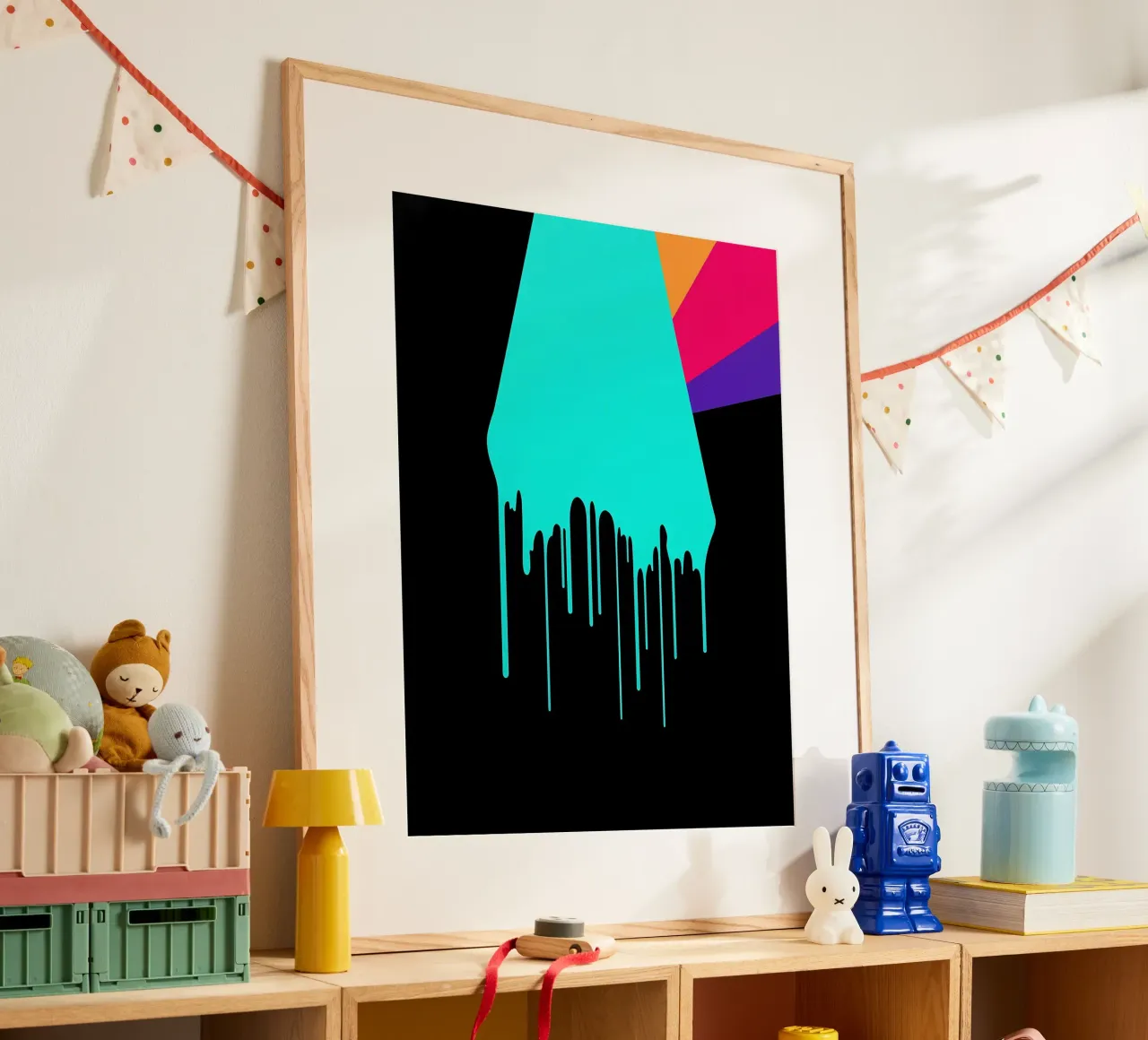 Vernice gocciolante - Pop Art poster con telaio in legno da ColorCrash Gallery