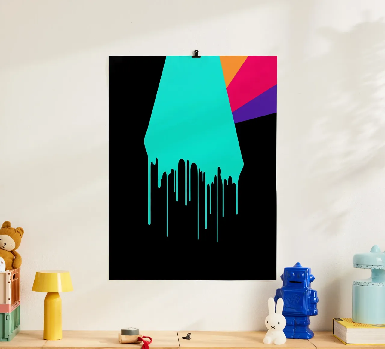 Vernice gocciolante - Pop Art poster con telaio in legno da ColorCrash Gallery