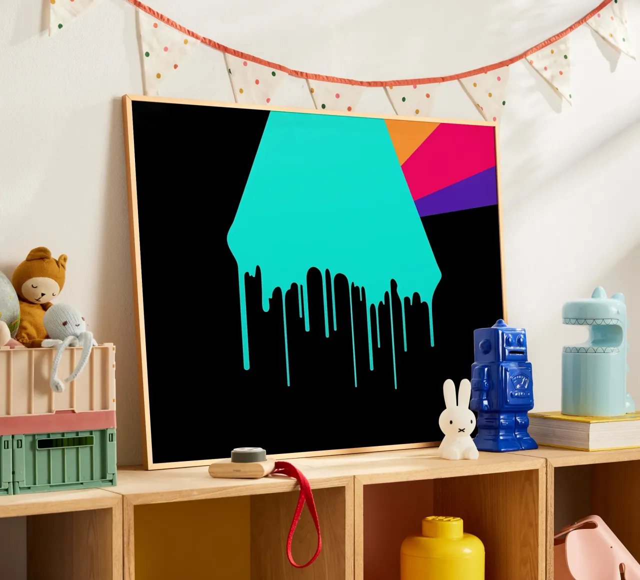 Vernice gocciolante - Pop Art poster con telaio in legno da ColorCrash Gallery