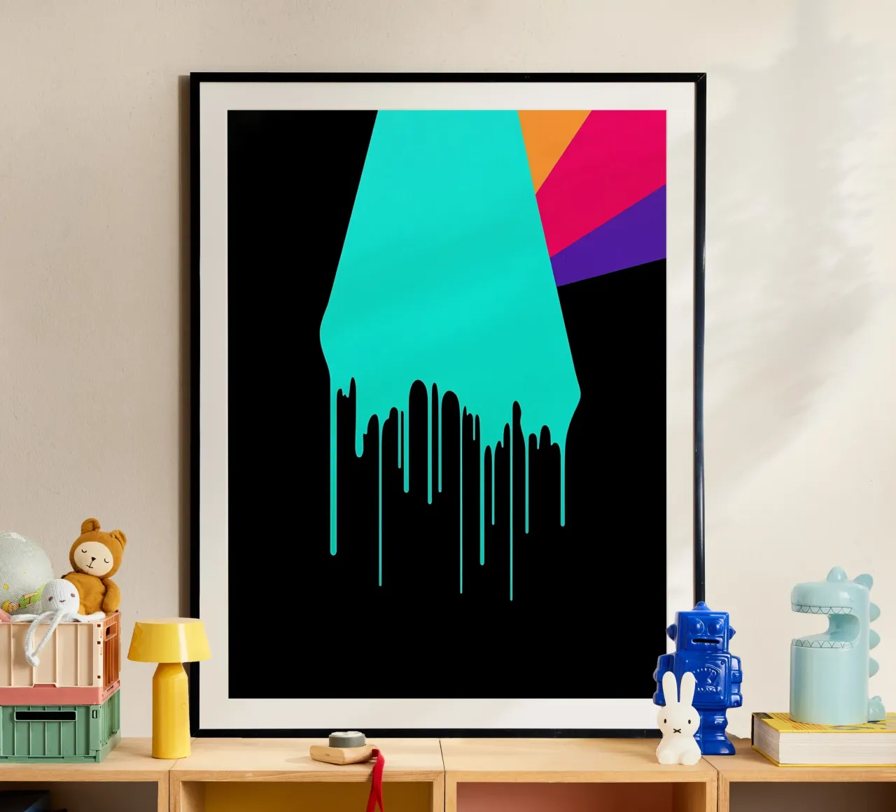 Vernice gocciolante - Pop Art poster con telaio in legno da ColorCrash Gallery