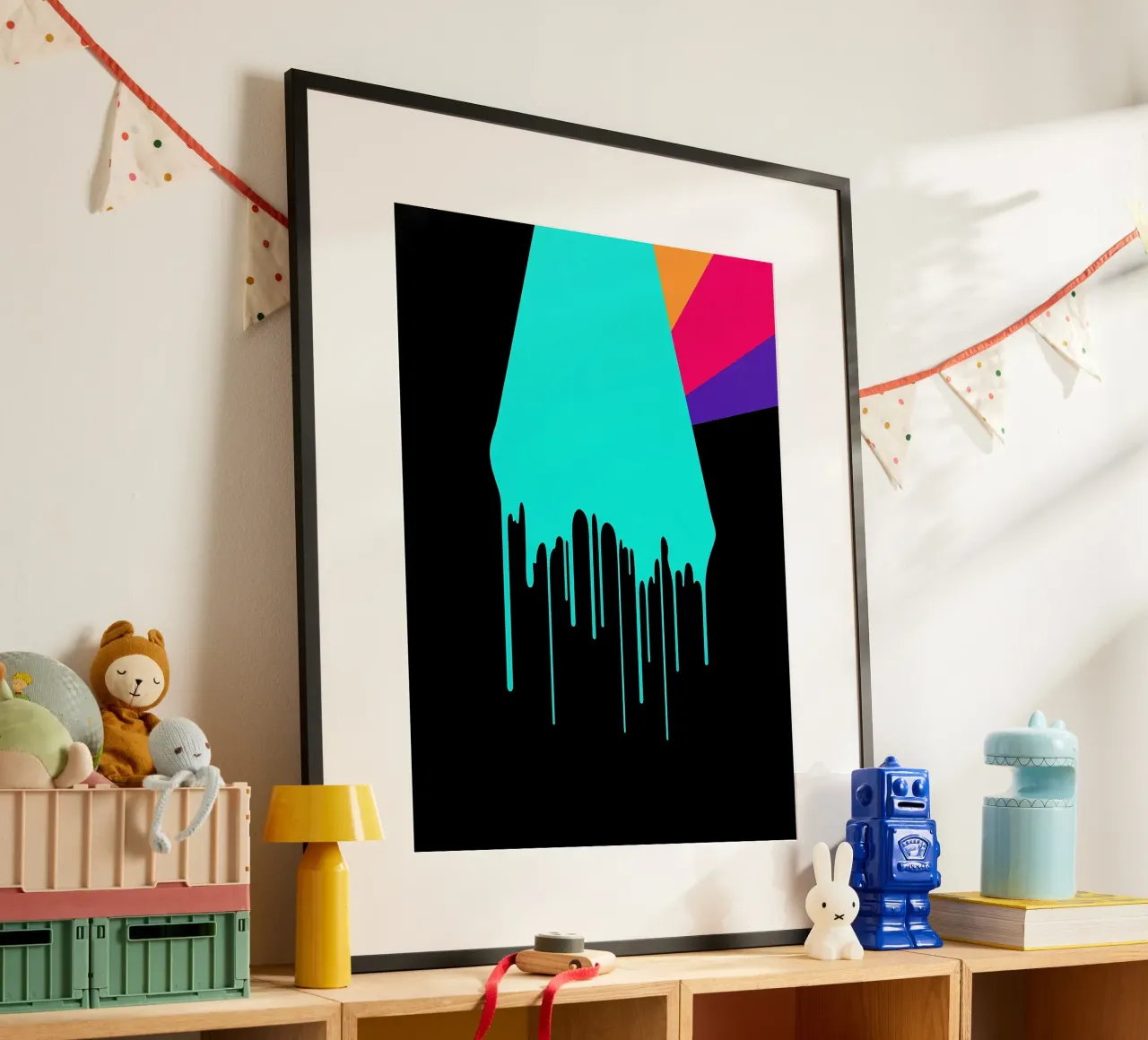 Vernice gocciolante - Pop Art poster con telaio in legno da ColorCrash Gallery