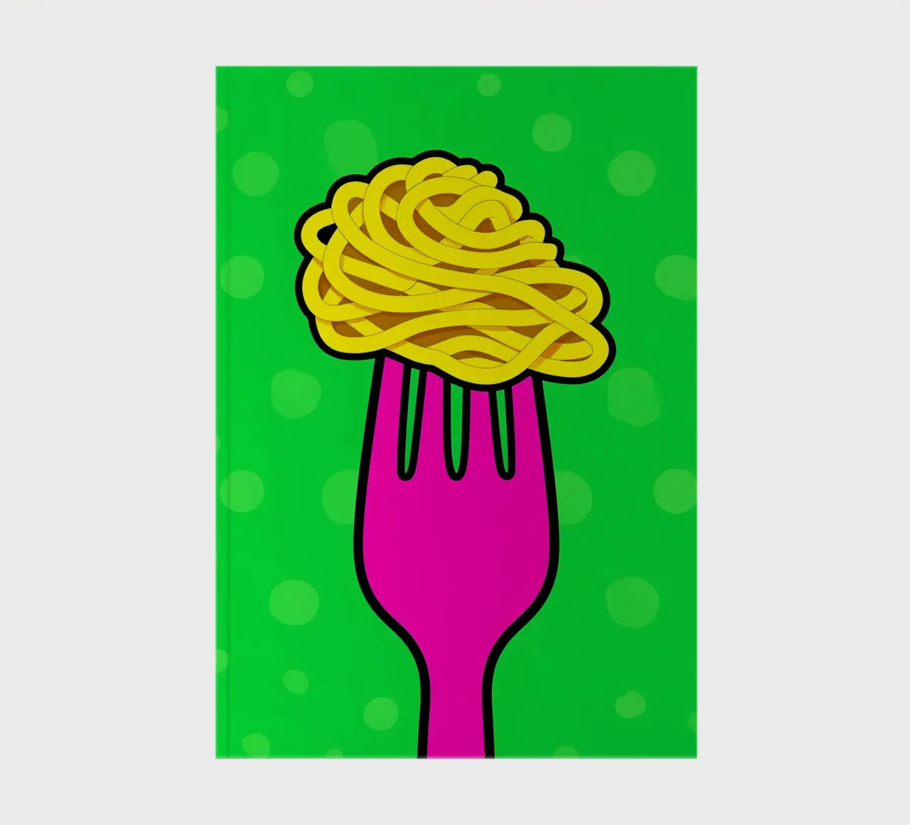 Spaghetti On Fork - Pop Art notebook by ColorCrash Gallery