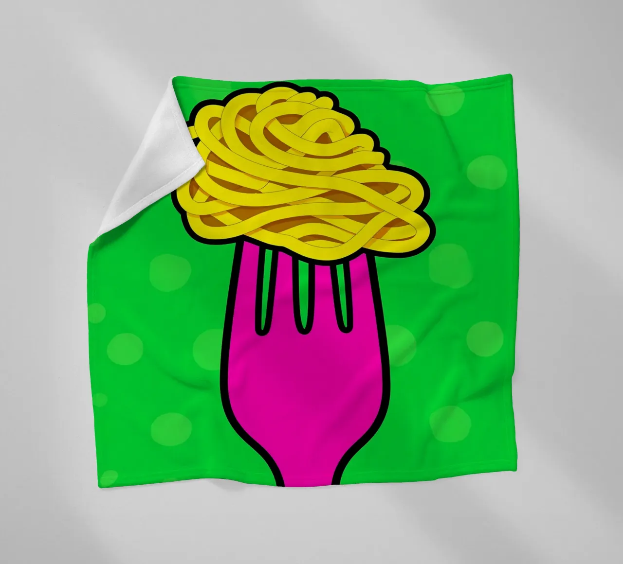 Spaghetti sulla forchetta - Pop Art coperta in pile da ColorCrash Gallery