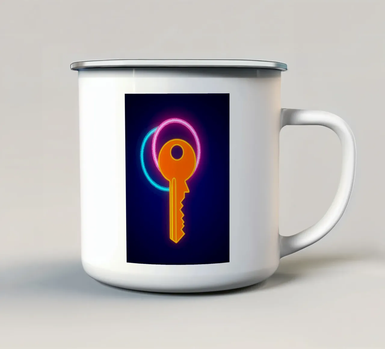 Chiave al neon - Pop Art tazza in smalto da ColorCrash Gallery